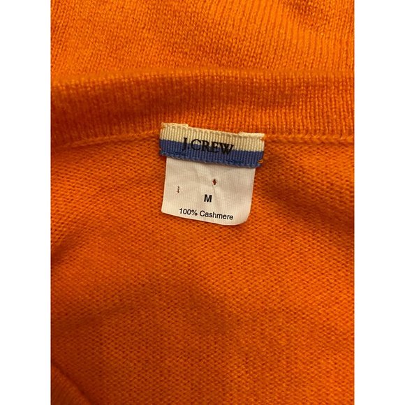 J.Crew 100% Cashmere Orange Beaded Eagle Sweater Ladies Medium - Picture 2 of 4